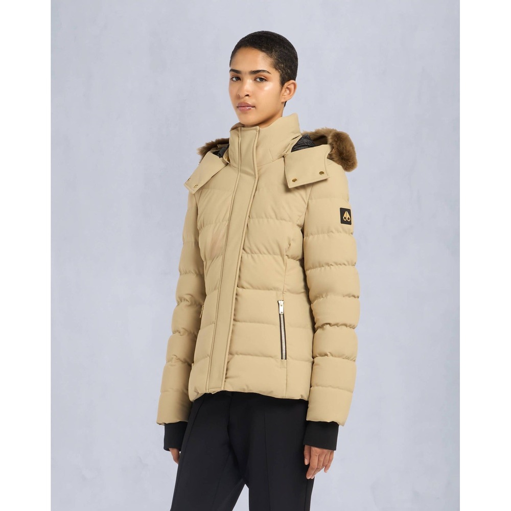 Moose Knuckles NWT Gold Series Betta Shearling Jacket Sand Down Puffer Coat- S - Picture 2 of 16